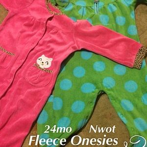 Fleece onesies 24M NWOT